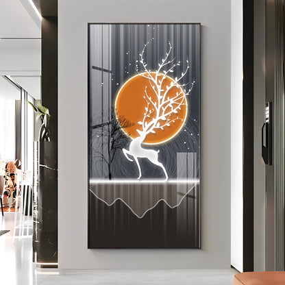 Luminious Deer Premium Acrylic Vertical Wall Art