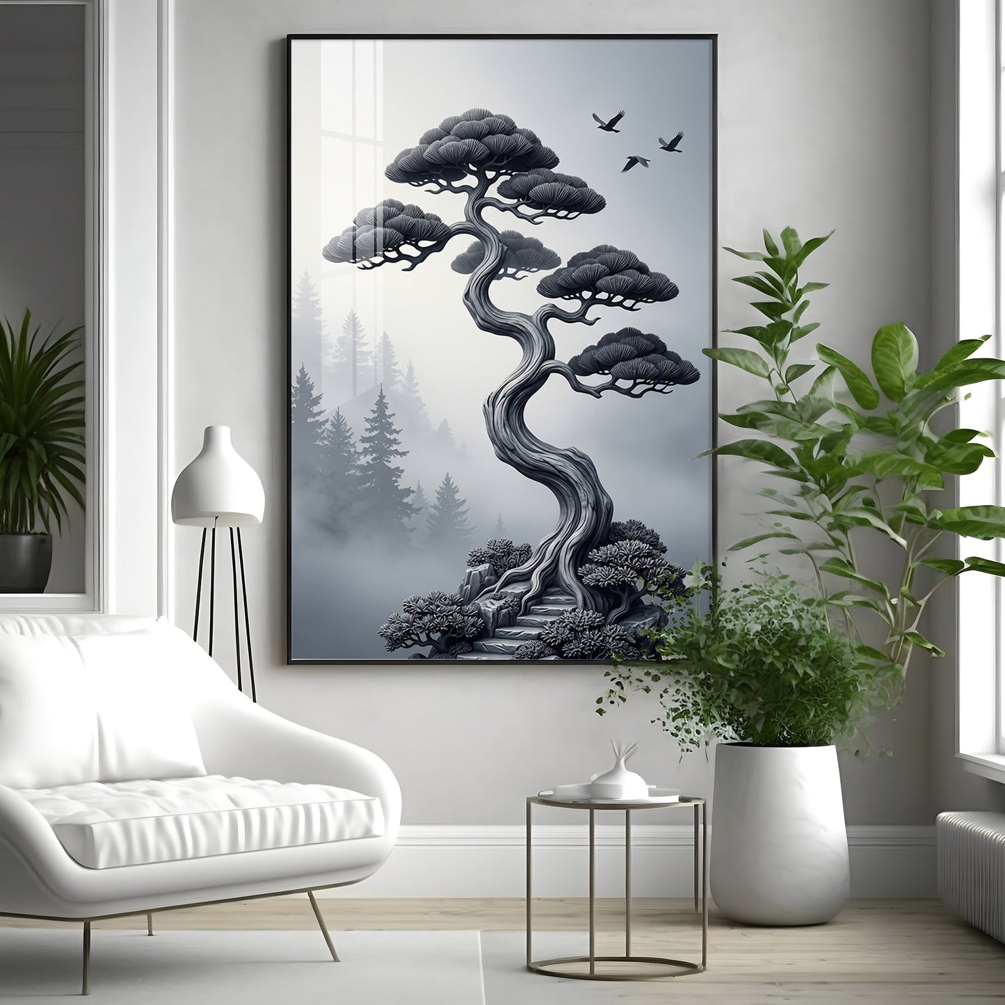 Japanese Bonsai Tree Premium Acrylic Vertical Wall Art