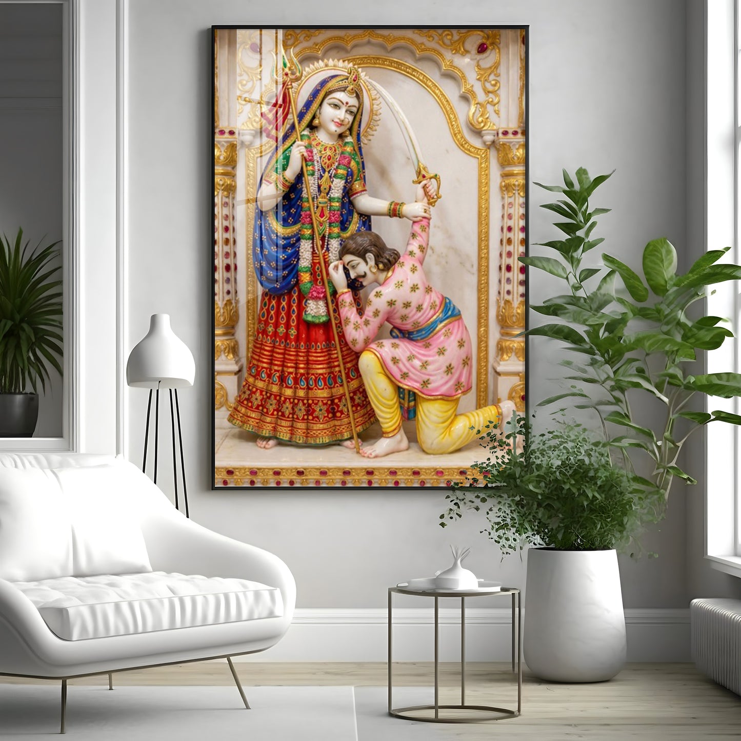 Hindu goddess Khodiyar Mata Premium Acrylic Vertical Wall Art