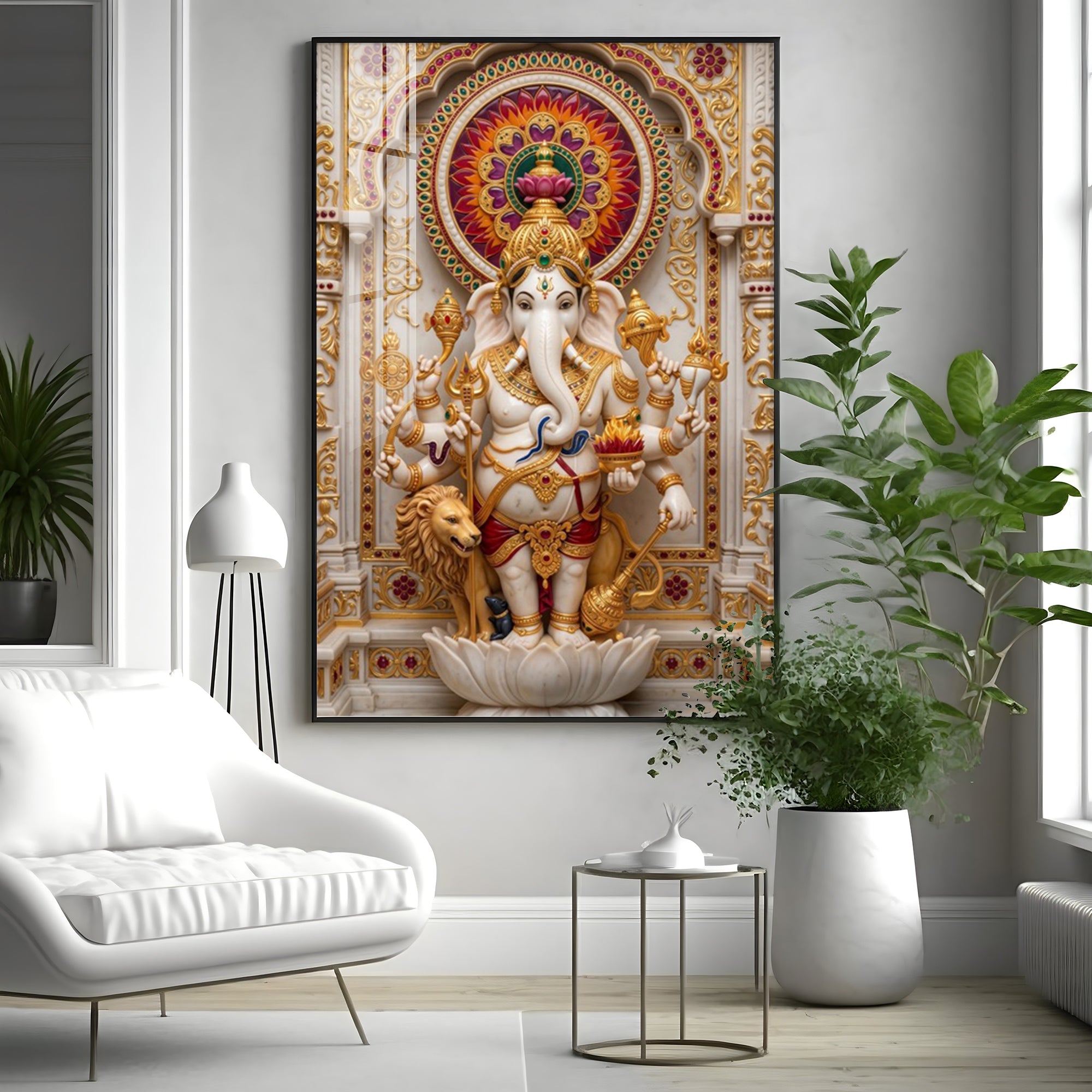 Lord Vinayaka Premium Acrylic Vertical Wall Art