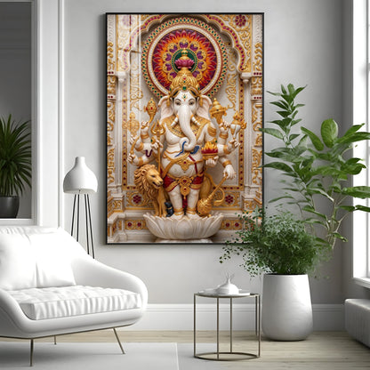 Lord Vinayaka Premium Acrylic Vertical Wall Art