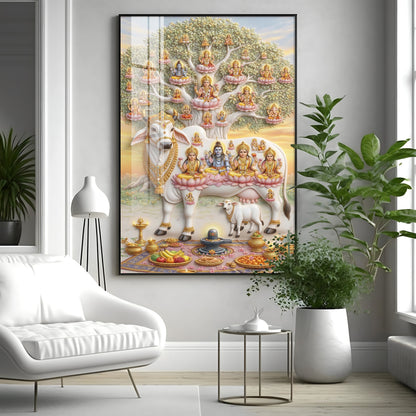 Gomatha Kamadhenu Premium Acrylic Vertical Wall Art