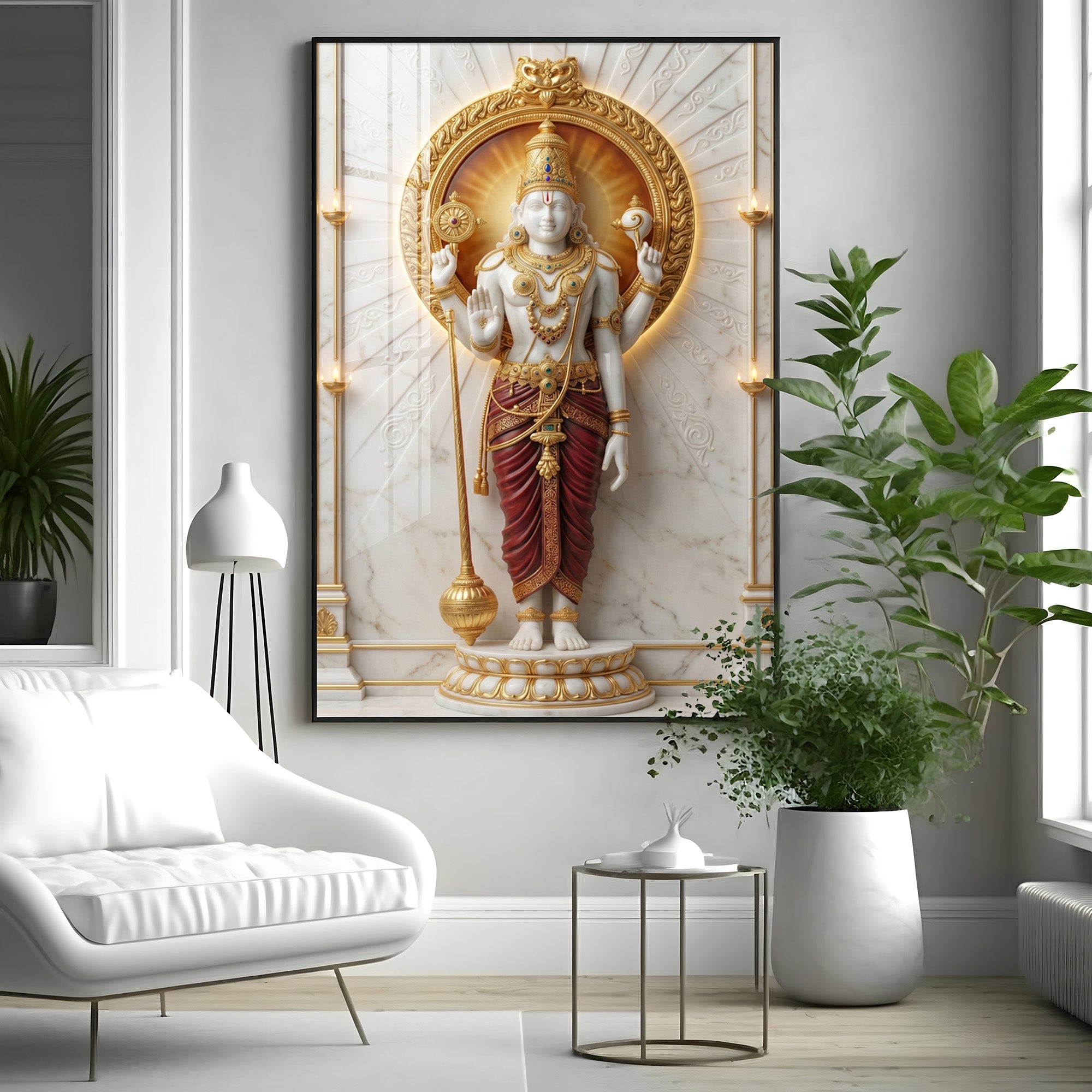 Hindu Deity Kartikeya Premium Acrylic Vertical Wall Art