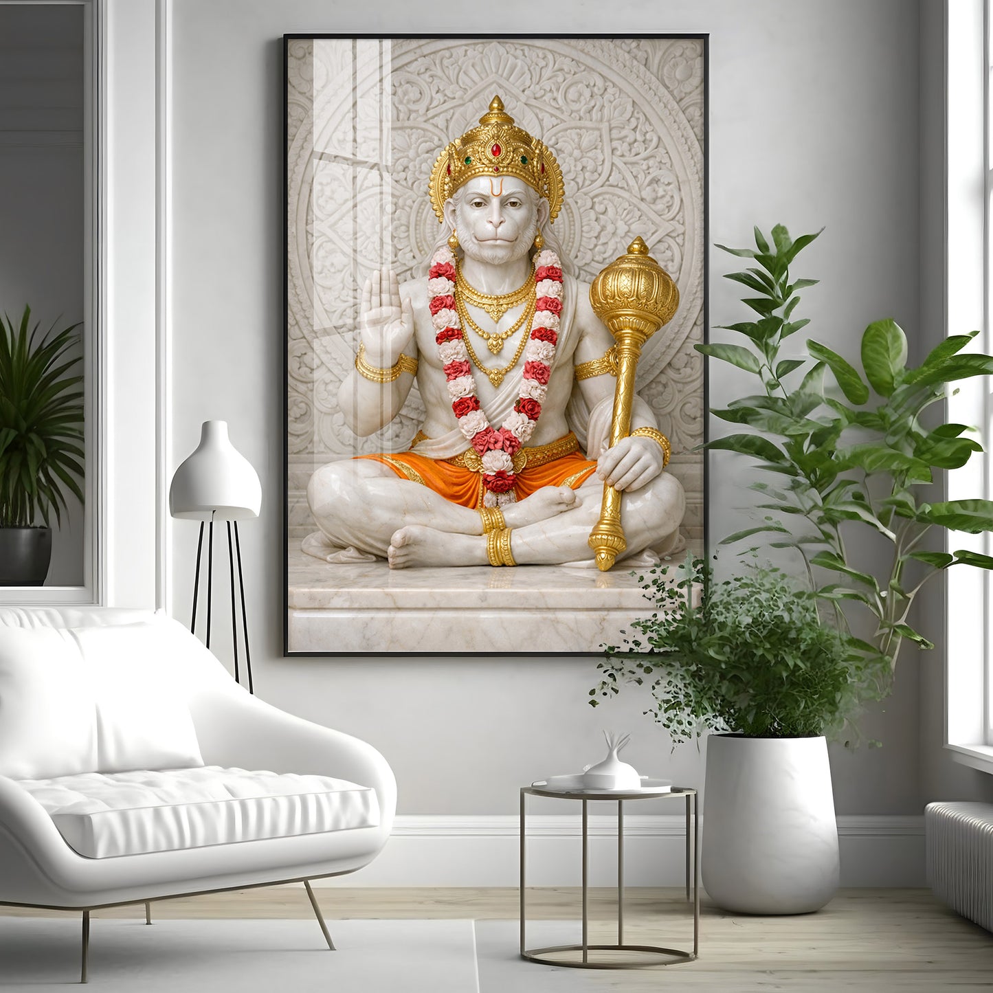Divine Ram Bhakt Hanuman Premium Acrylic Vertical Wall Art