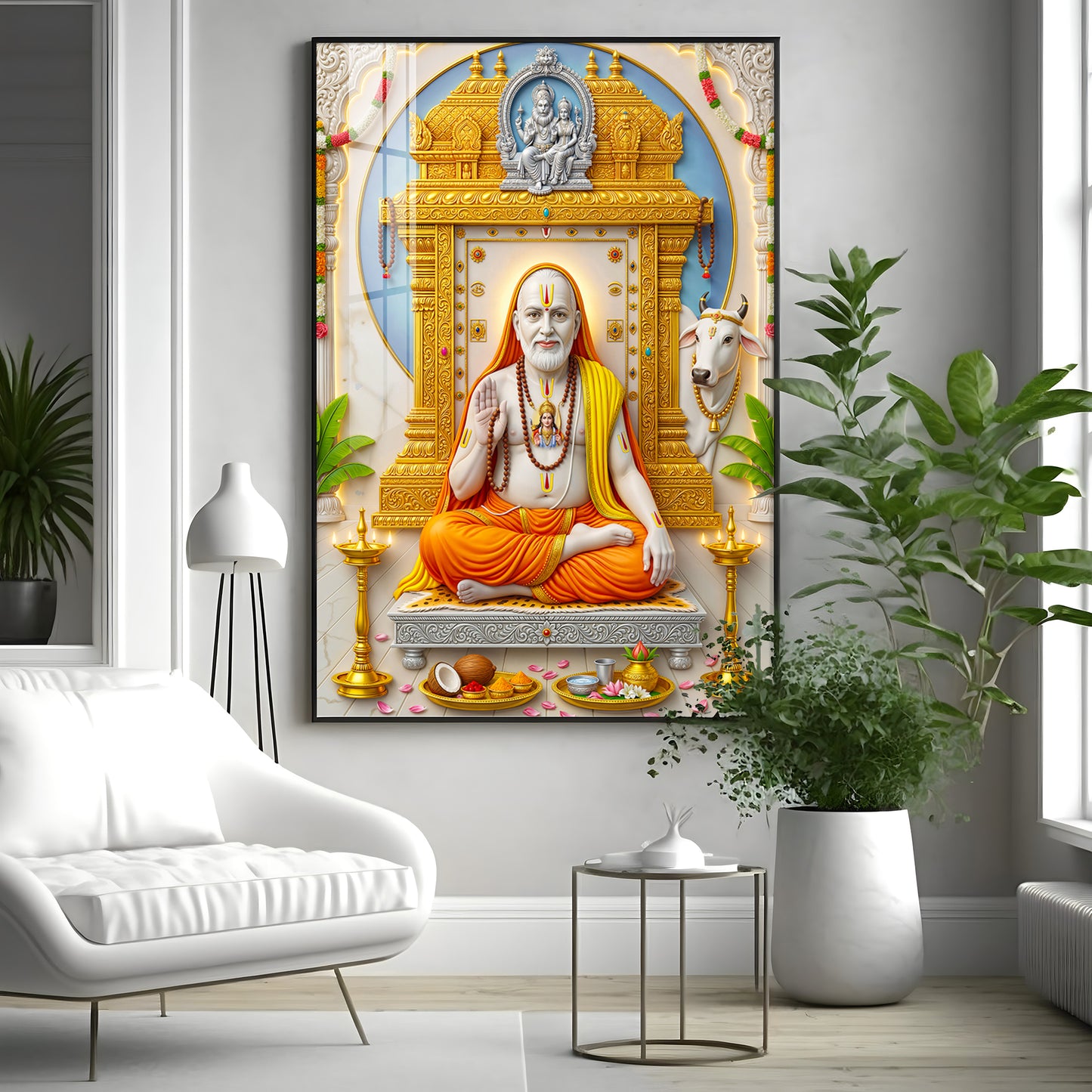 Sri Raghavendra Swamy Ji Premium Acrylic Vertical Wall Art