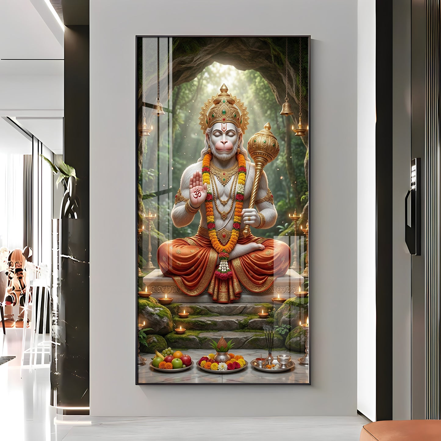 Divine God Hanuman Ji Premium Acrylic Vertical Wall Art