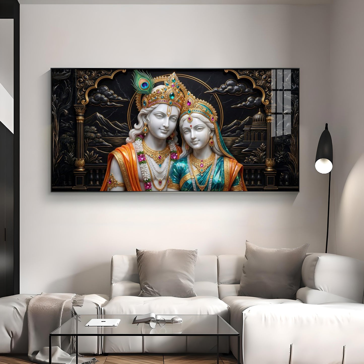 Magical Radha Krishna Premium Acrylic Horizontal Wall Art