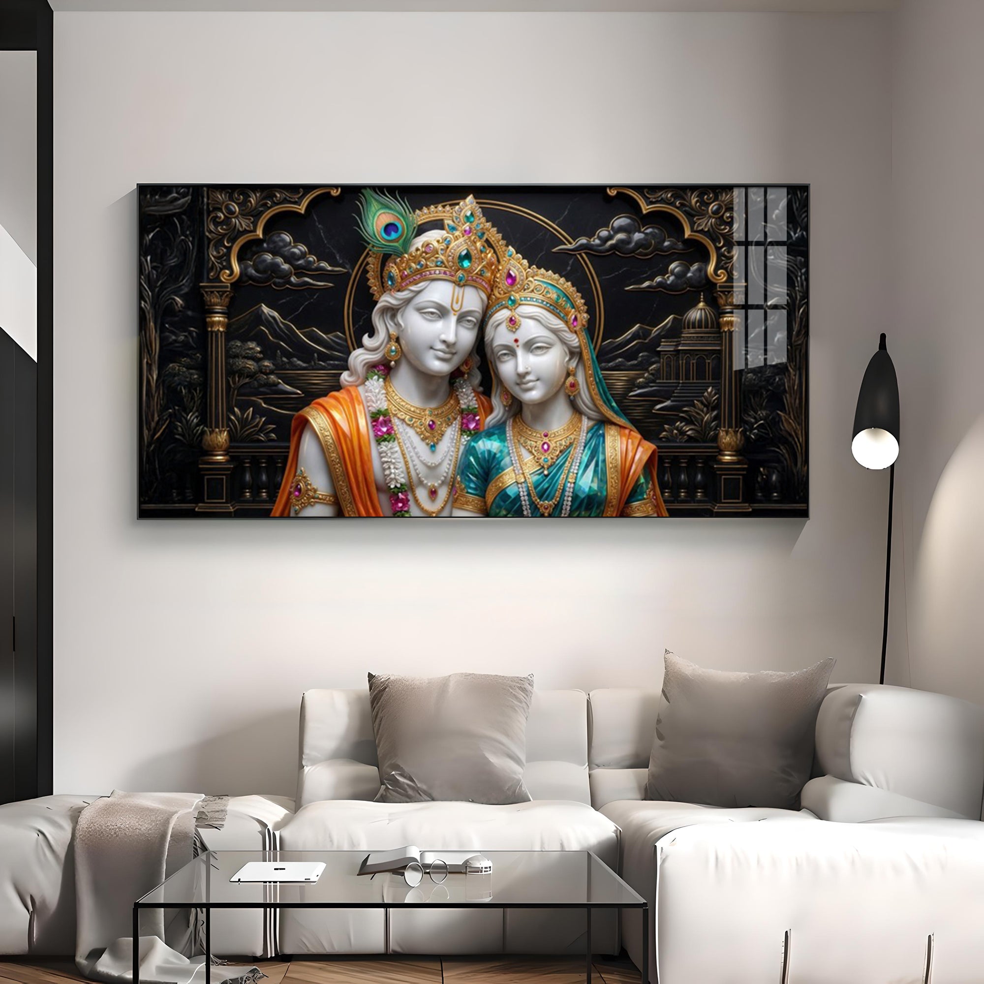 Magical Radha Krishna Premium Acrylic Horizontal Wall Art