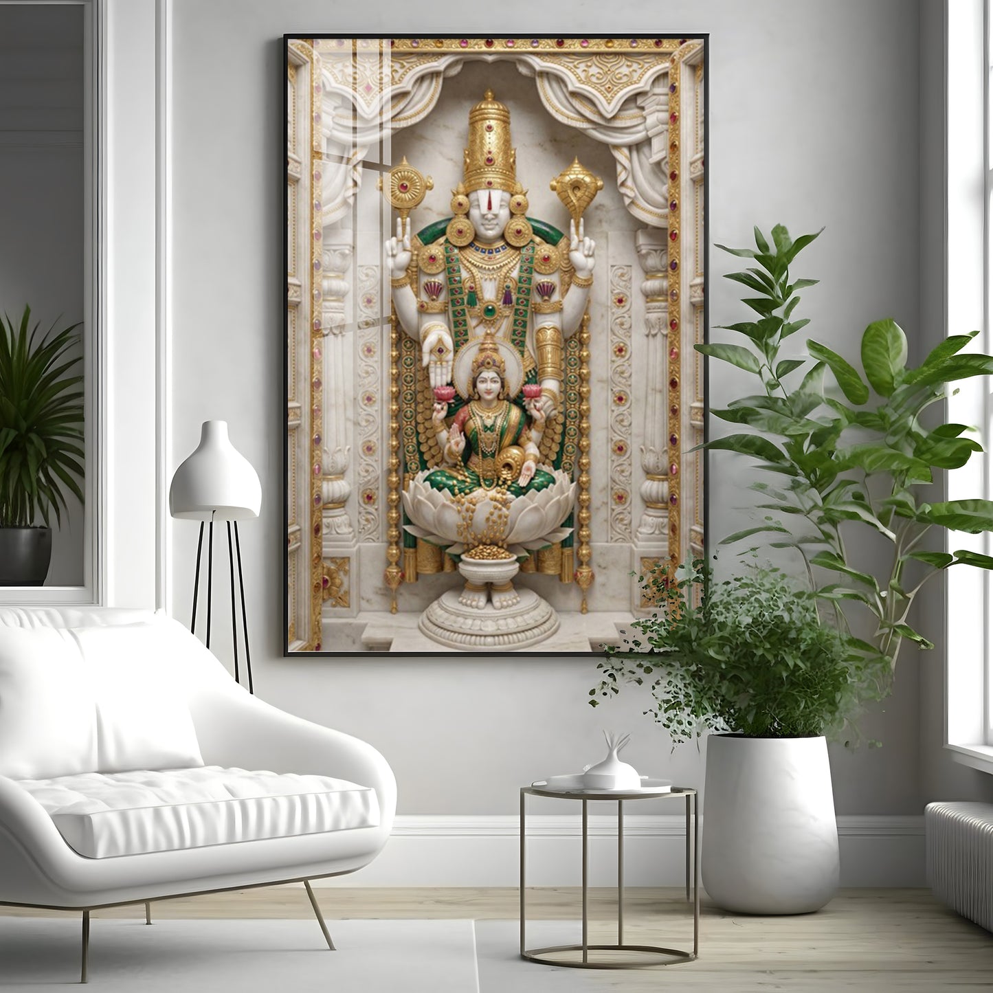 Shree Lakshmi Narayan Bhagwan Premium Acrylic Vertical Wall Art