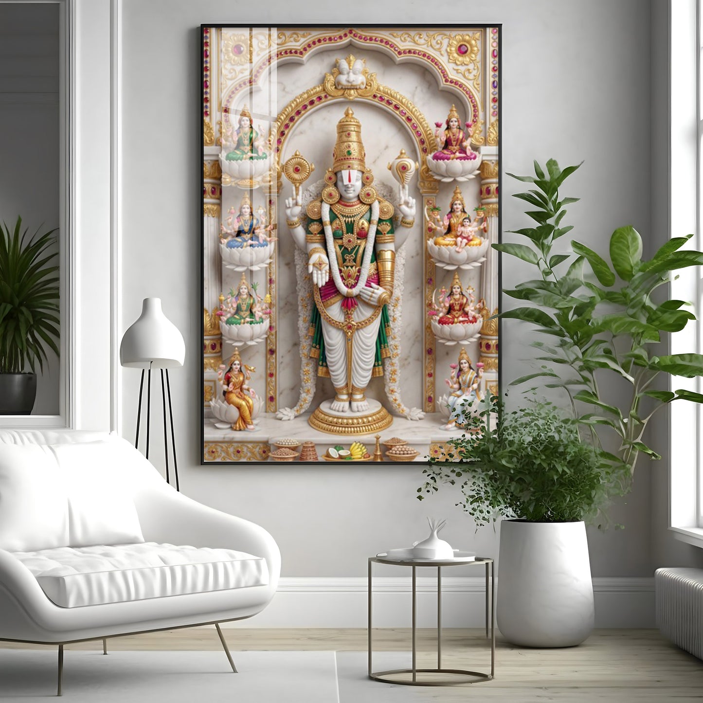 Lord Venkateswara Ashta Lakshmi Premium Acrylic Vertical Wall Art