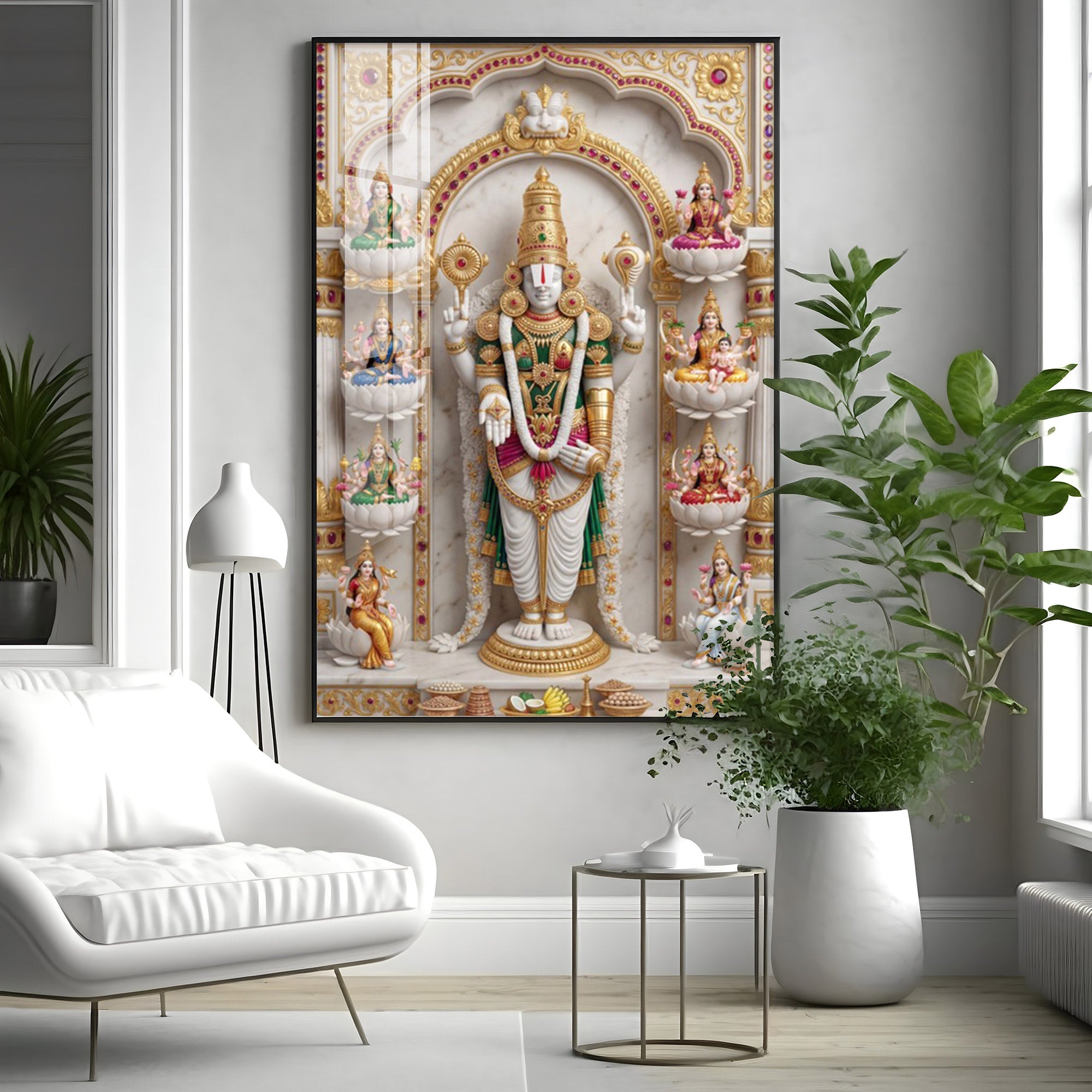 Lord Venkateswara Ashta Lakshmi Premium Acrylic Vertical Wall Art