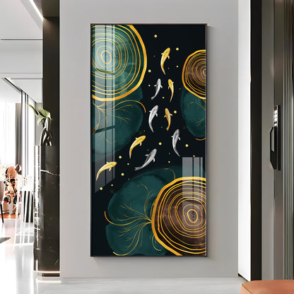 Fishes In Ocean Premium Acrylic Vertical Wall Art