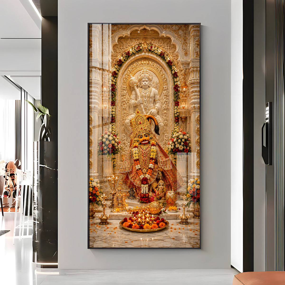 Divine Salangpur Hanumanji In Temple Premium Acrylic Vertical Wall Art