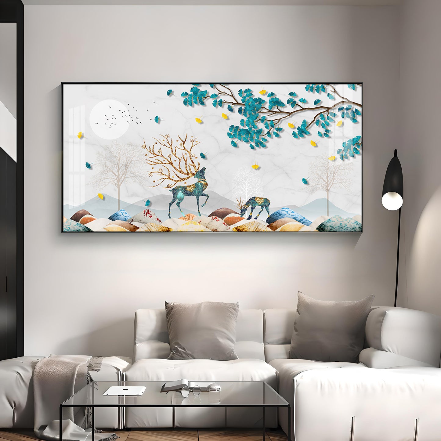 Modern Aesthetic Deer Premium Acrylic Horizontal Wall Art