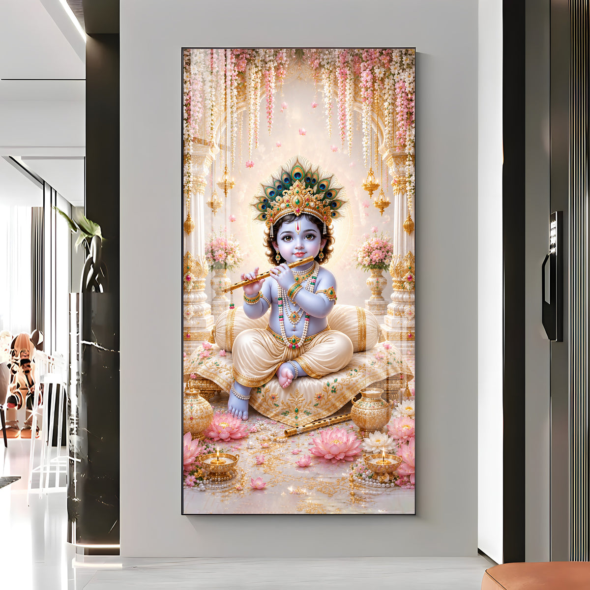 Baal Krishna Premium Acrylic Vertical Wall Art