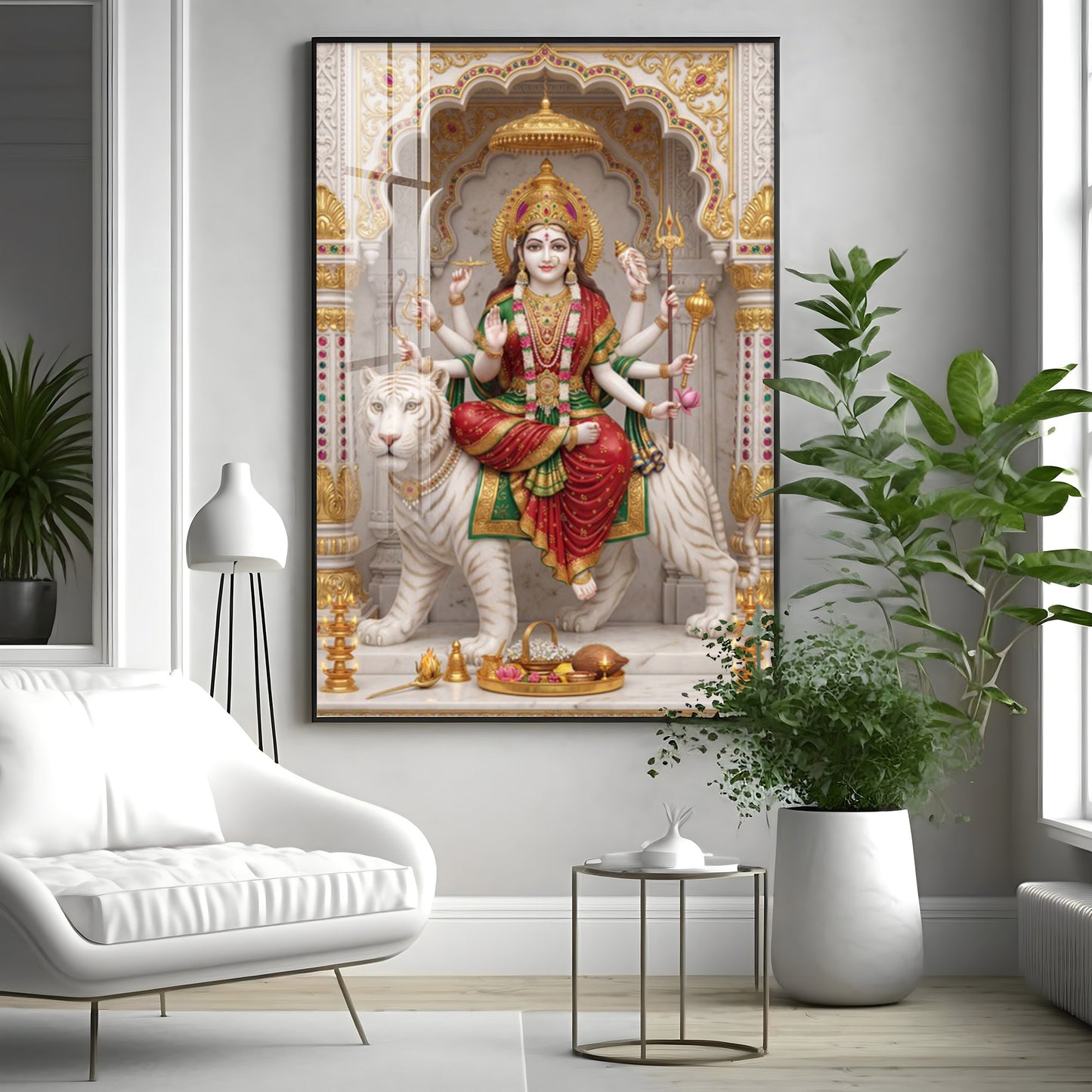 Hindu Goddess Maa Durga Premium Acrylic Vertical Wall Art