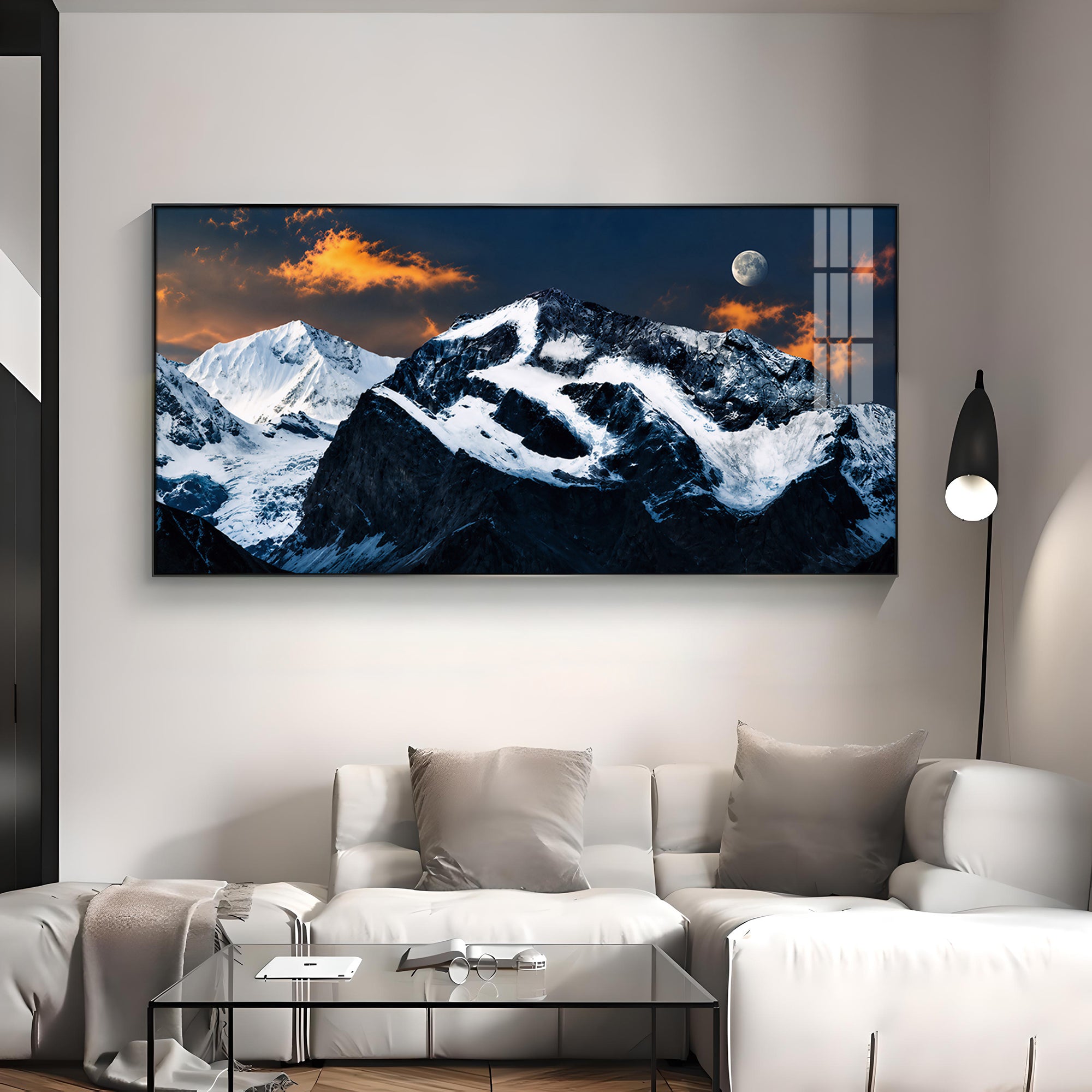 Mountain With Om Symbol Premium Acrylic Horizontal Wall Art