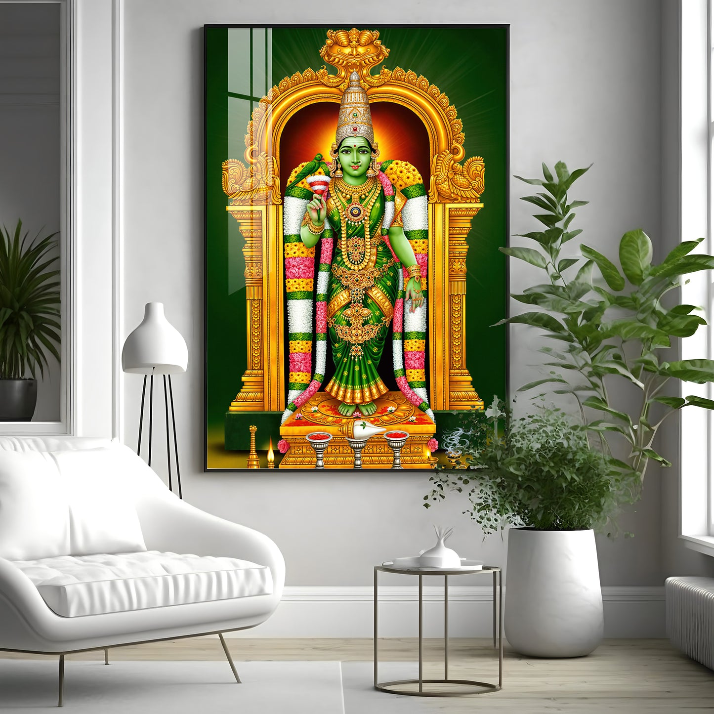 Shri Meenakshi Amma Premium Acrylic Vertical Wall Art