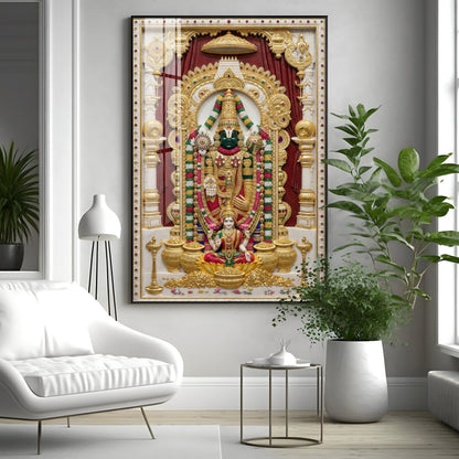 Balaji Lakshmi Tanjore Premium Acrylic Vertical Wall Art