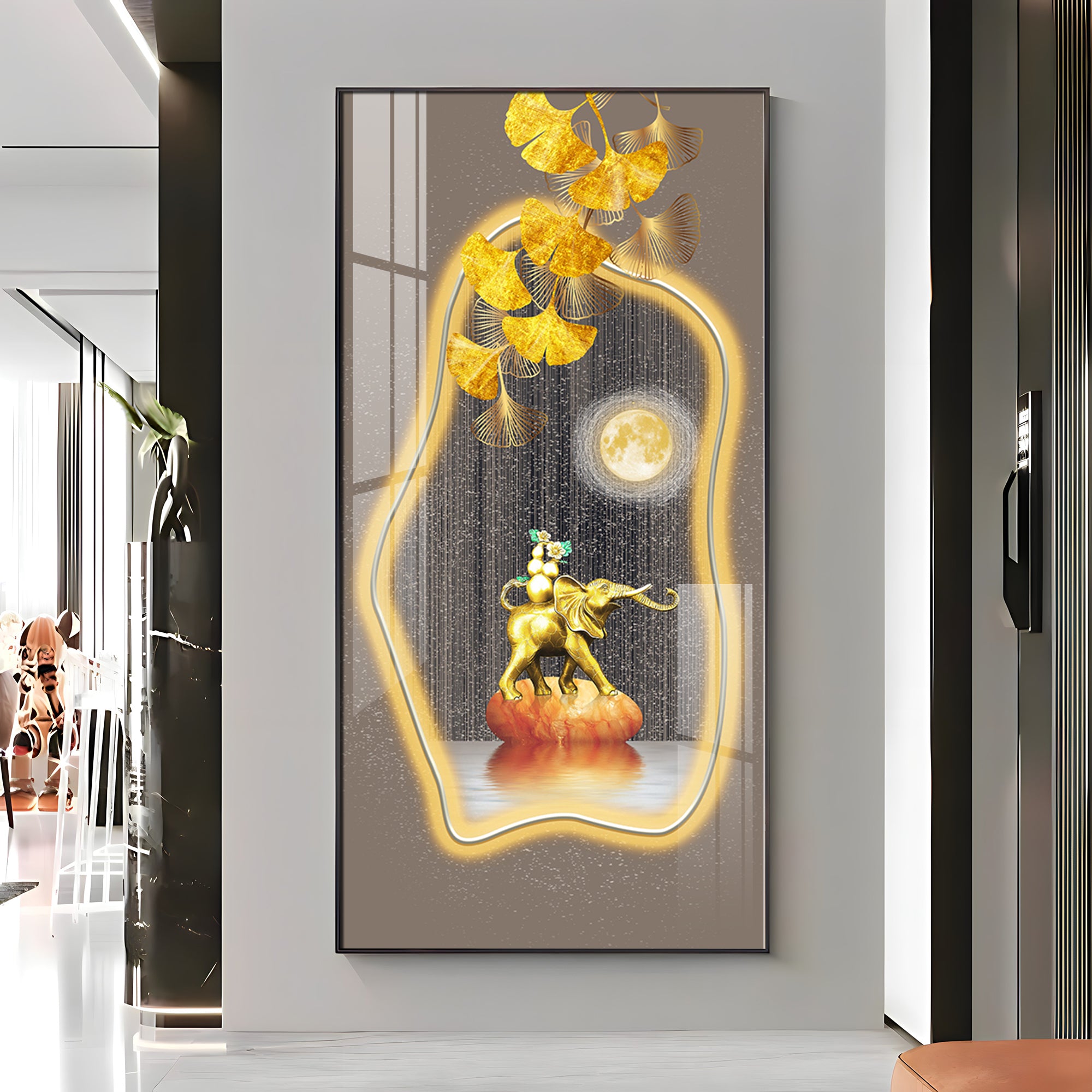 Elephant Equine Elegance Premium Acrylic Vertical Wall Art