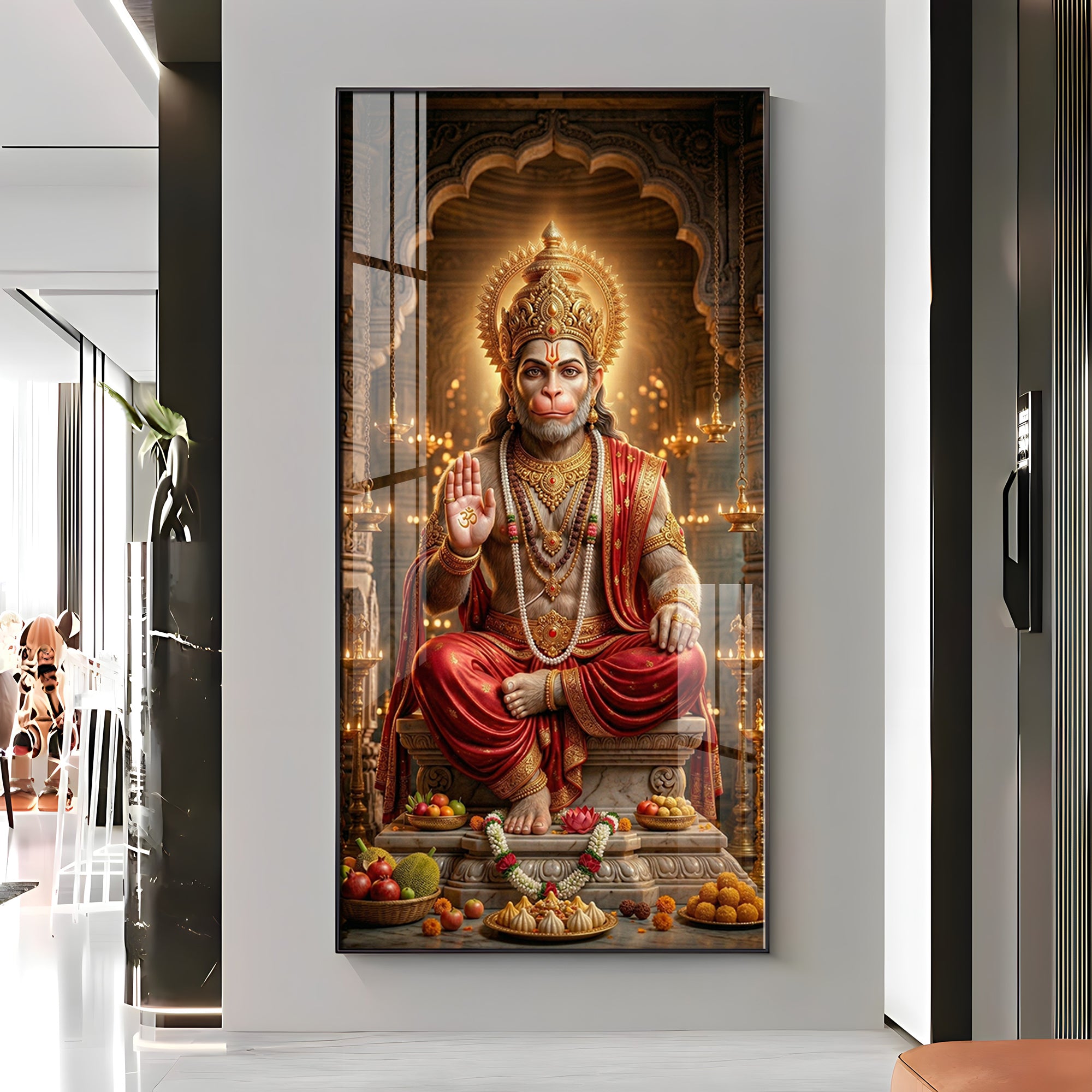 Hanuman Ji Blessing Premium Acrylic Vertical Wall Art