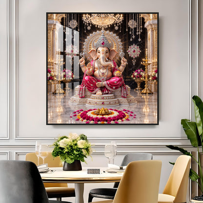 Ganpati Bappa Premium Acrylic Square Wall Art