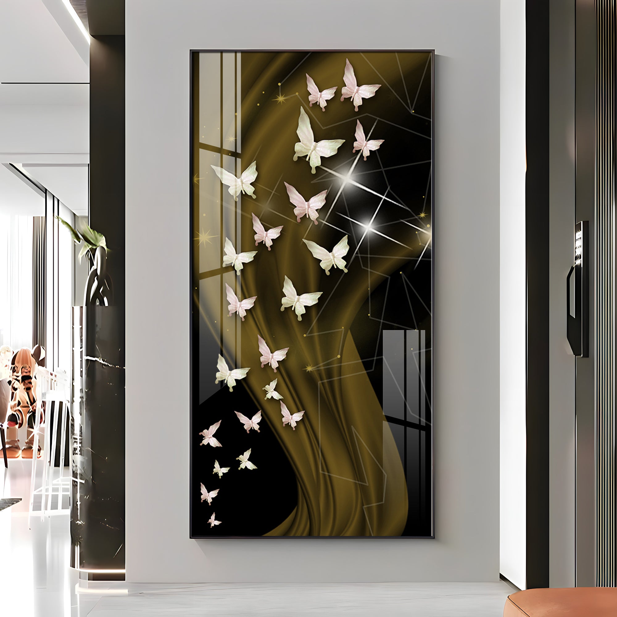 Butterflies Premium Acrylic Vertical Wall Art