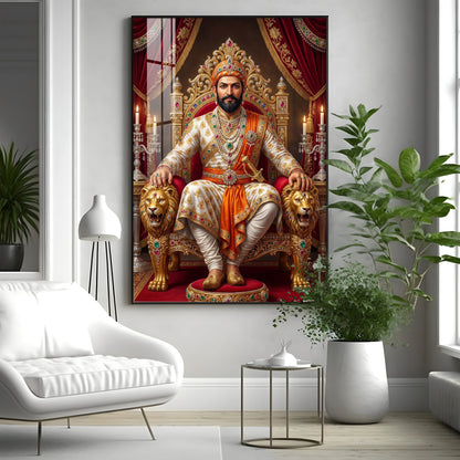 Chhatrapati Shivaji Maharaj Premium Acrylic Vertical Wall Art