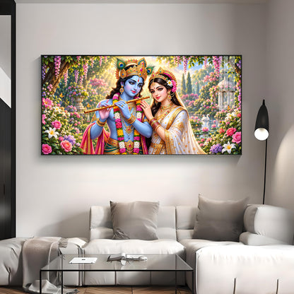 Shree Radhe Krishna Premium Acrylic Horizontal Wall Art