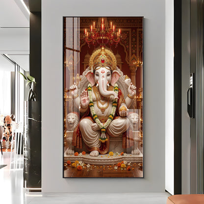 Divine Harmony Of Lord Ganesh Premium Acrylic Vertical Wall Art