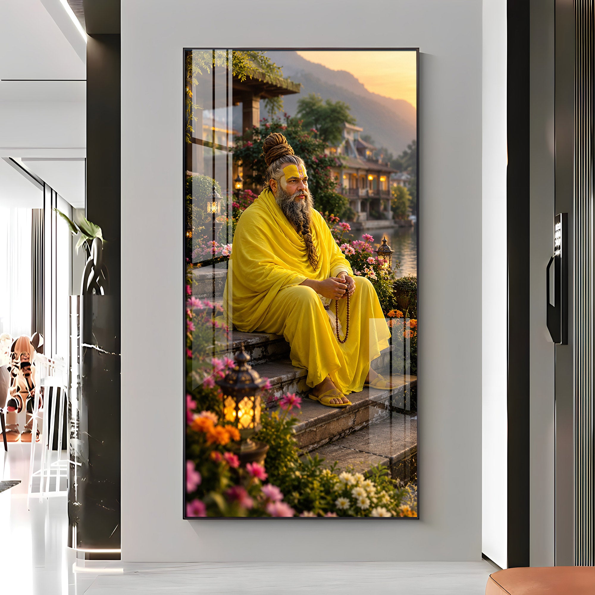 Shri Premanand Ji Maharaj Premium Acrylic Vertical Wall Art