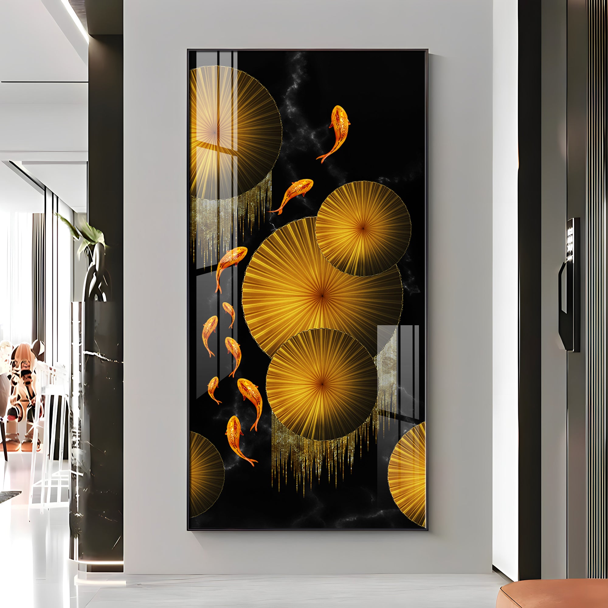 Goldfish Elegance Premium Acrylic Vertical Wall Art