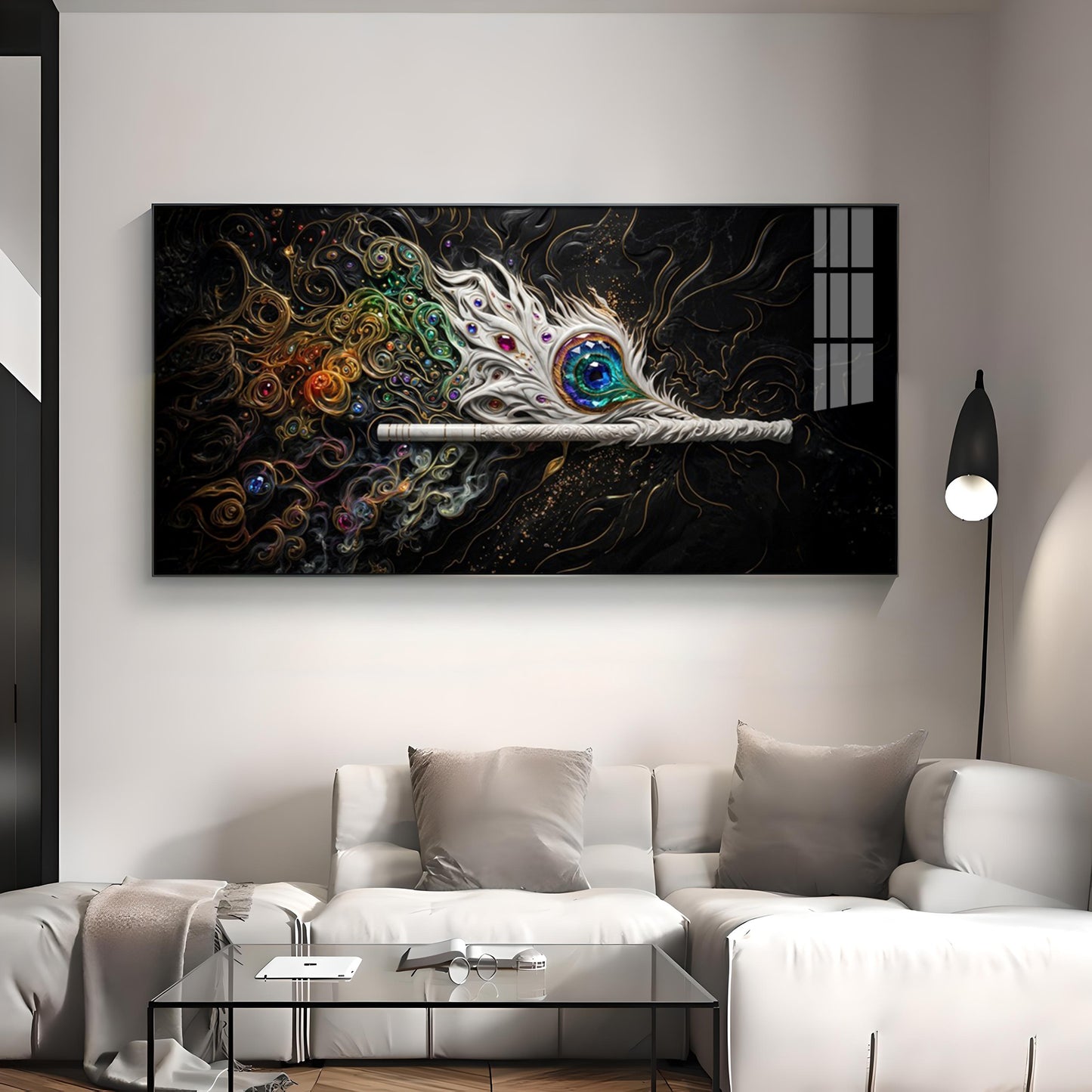 Colorful Breeze White Flute Premium Acrylic Horizontal Wall Art