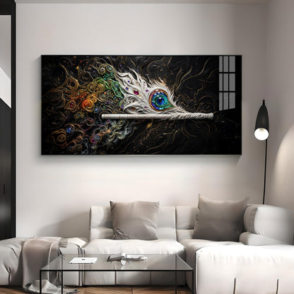 Colorful Breeze White Flute Premium Acrylic Horizontal Wall Art