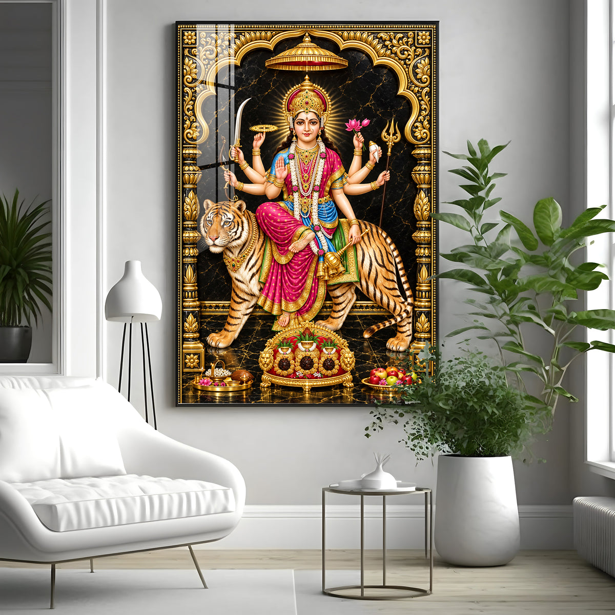 Jagdamba Premium Acrylic Vertical Wall Art