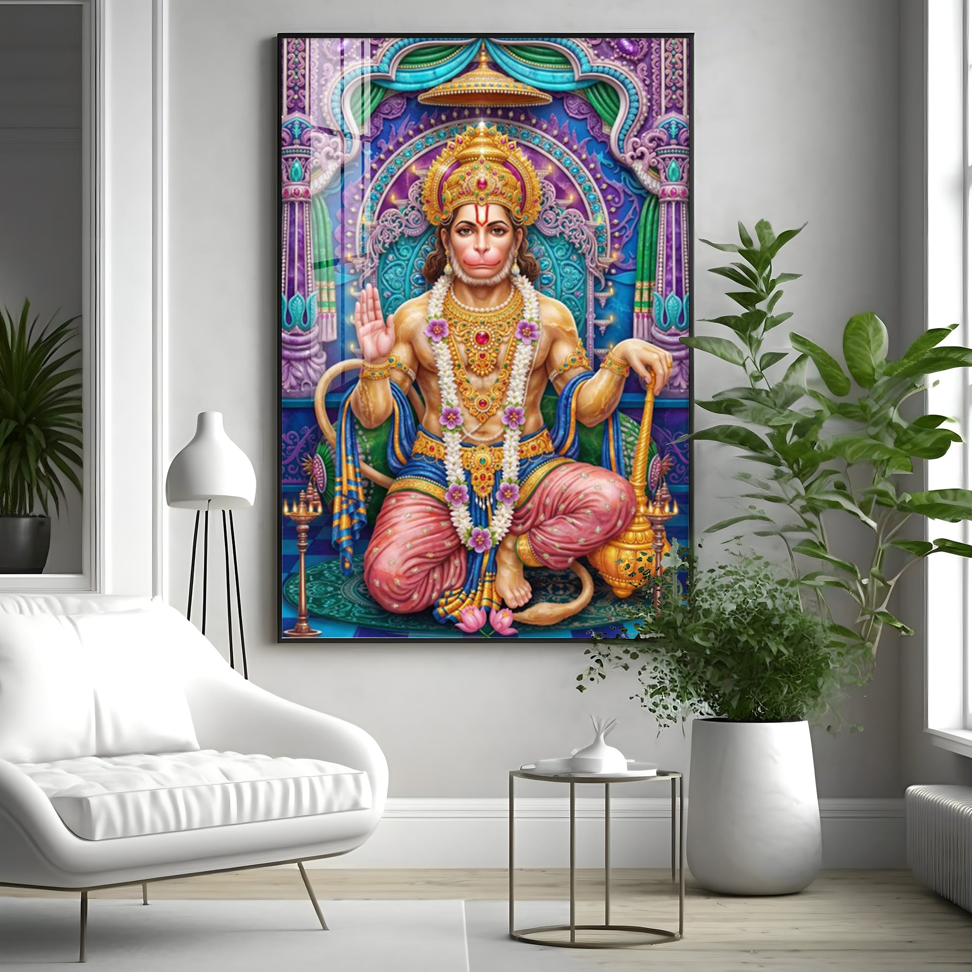 Divine Bajrangbali Premium Acrylic Vertical Wall Art