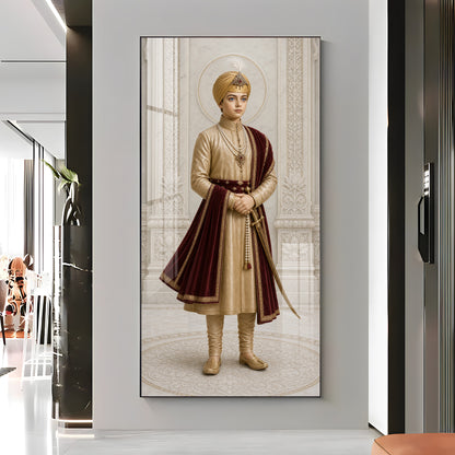 Young Sikh Guru Premium Acrylic Vertical Wall Art