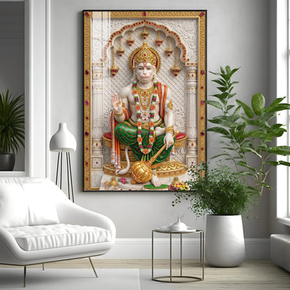 Lord Sankat Mochan Hanuman Premium Acrylic Vertical Wall Art