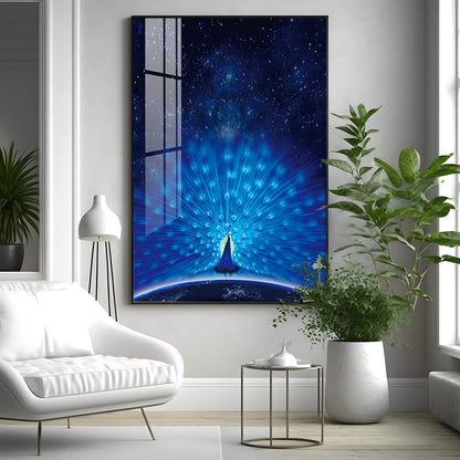 Mystic Peacock Premium Acrylic Vertical Wall Art