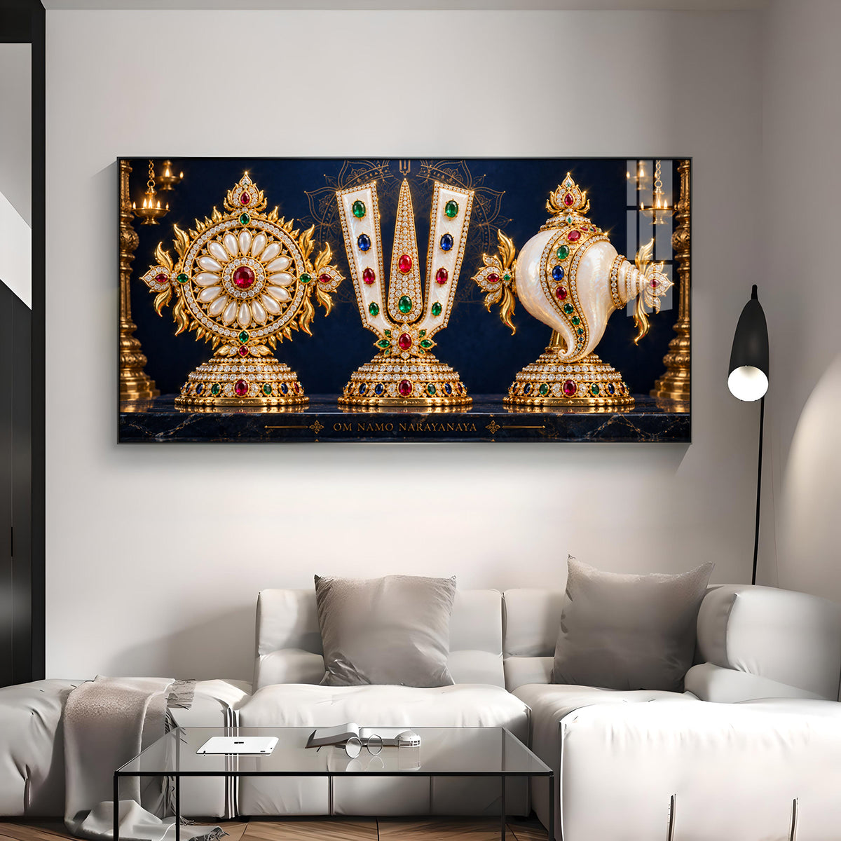 Divine Balaji Symbols Premium Acrylic Horizontal Wall Art