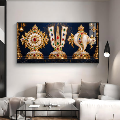 Divine Balaji Symbols Premium Acrylic Horizontal Wall Art