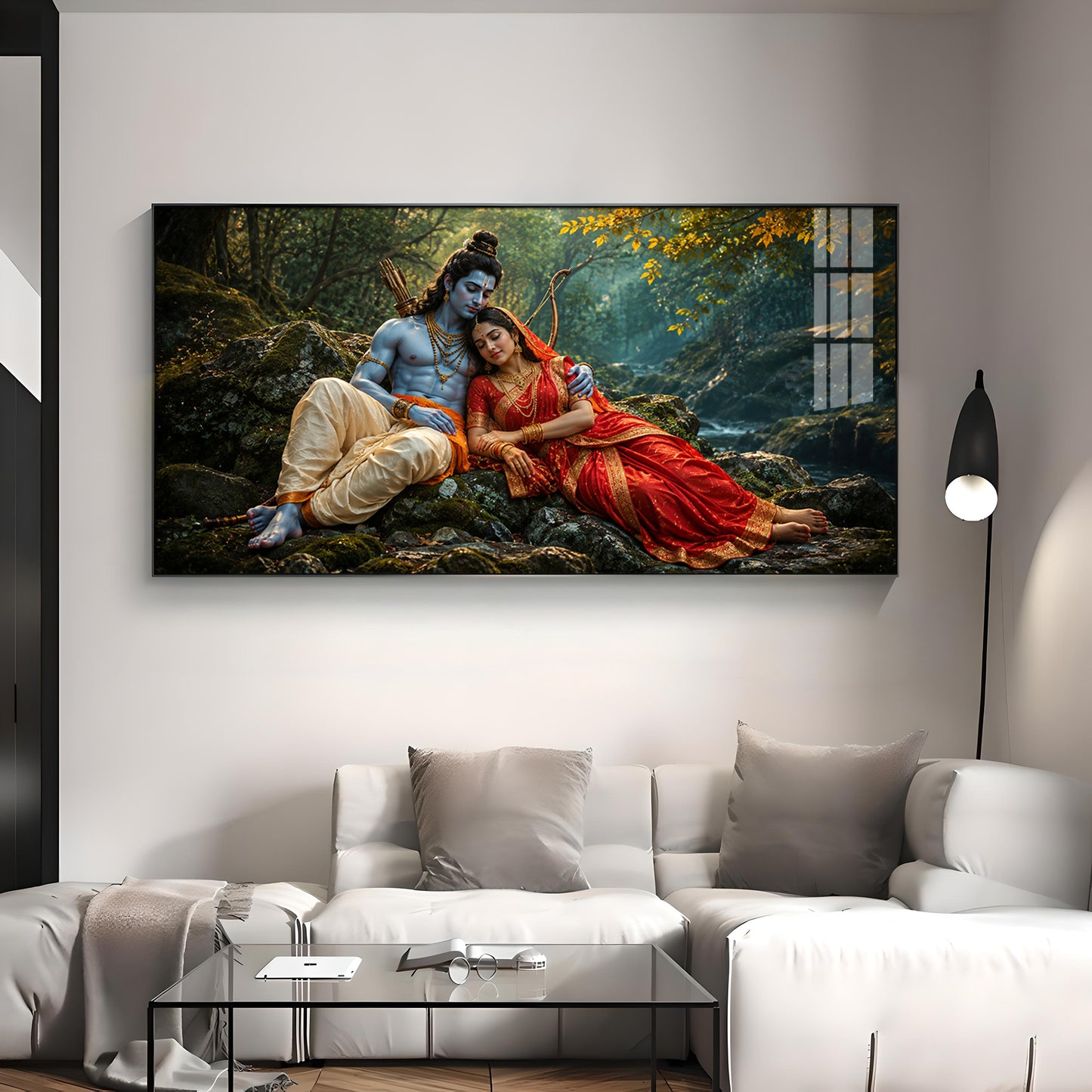 Lord Sita Ram Divine Love Premium Acrylic Horizontal Wall Art
