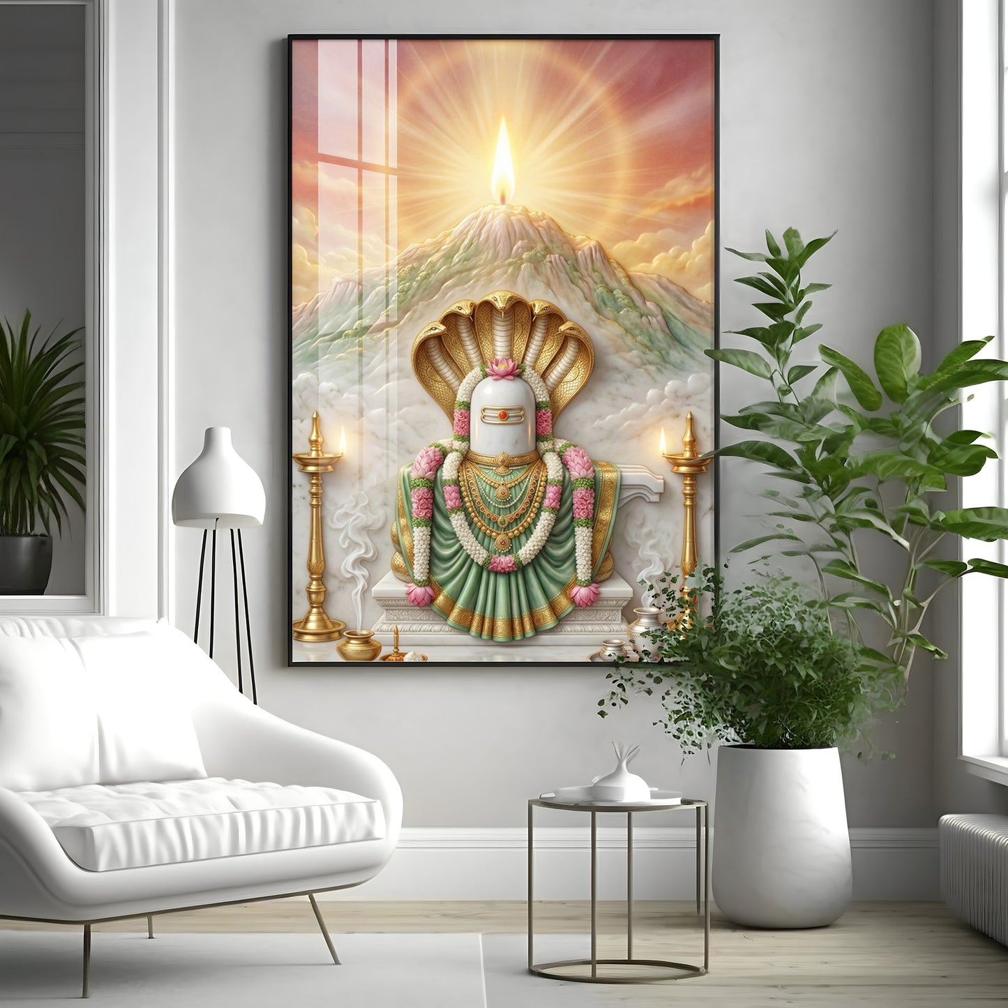 Bhagwan Shiva Lingam Premium Acrylic Vertical Wall Art