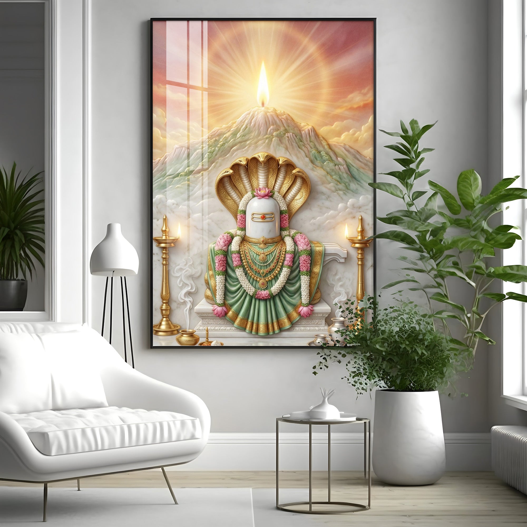 Bhagwan Shiva Lingam Premium Acrylic Vertical Wall Art