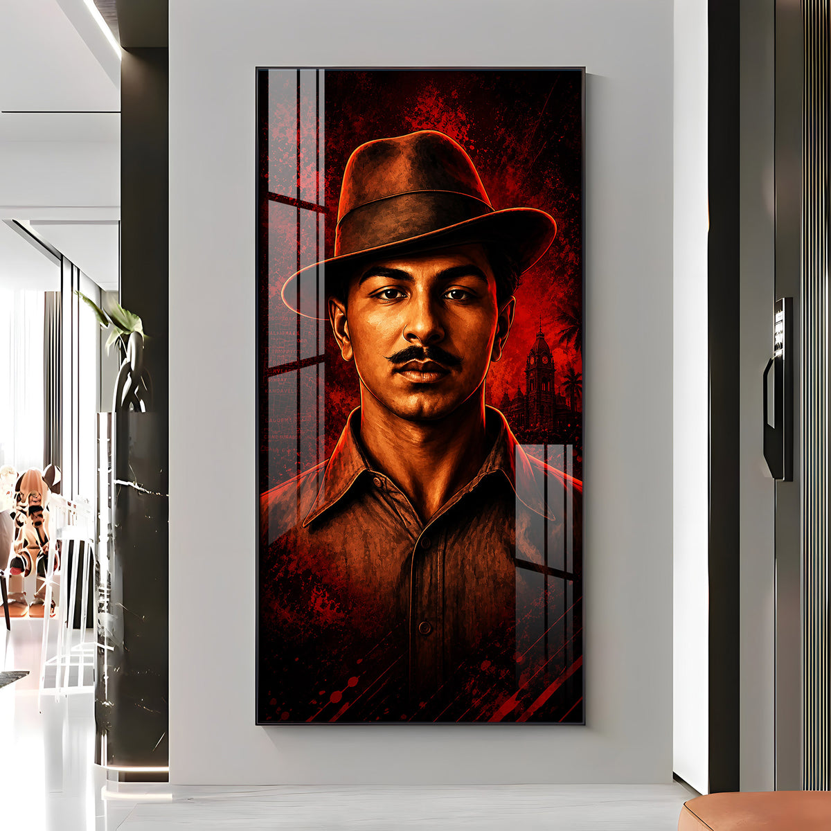 Revolutionary Shaheed Bhagat Singh Premium Acrylic Vertical Wall Art