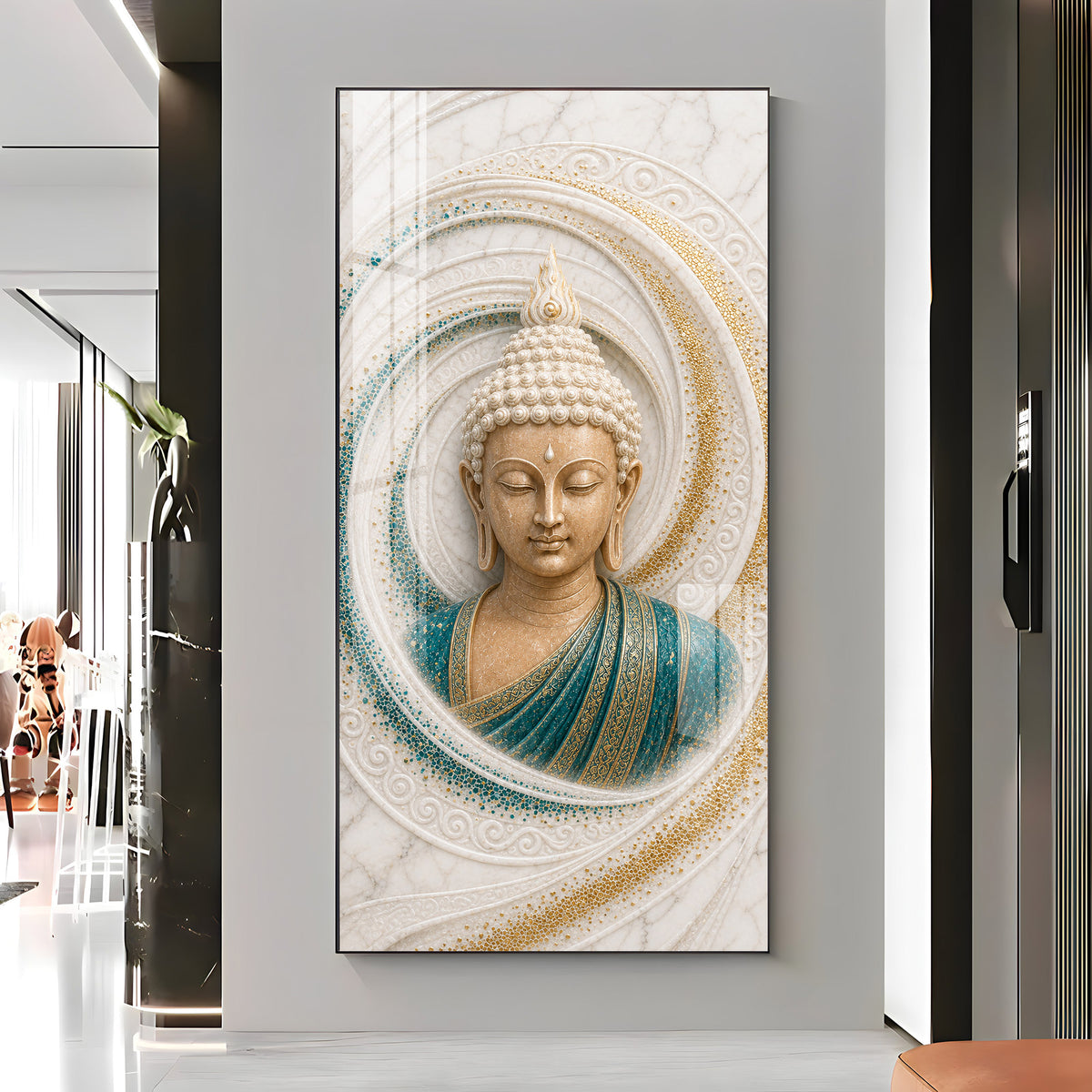 Buddha Spiral Premium Acrylic Vertical Wall Art