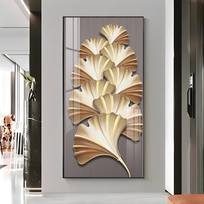 Golden Glow Premium Acrylic Vertical Wall Art