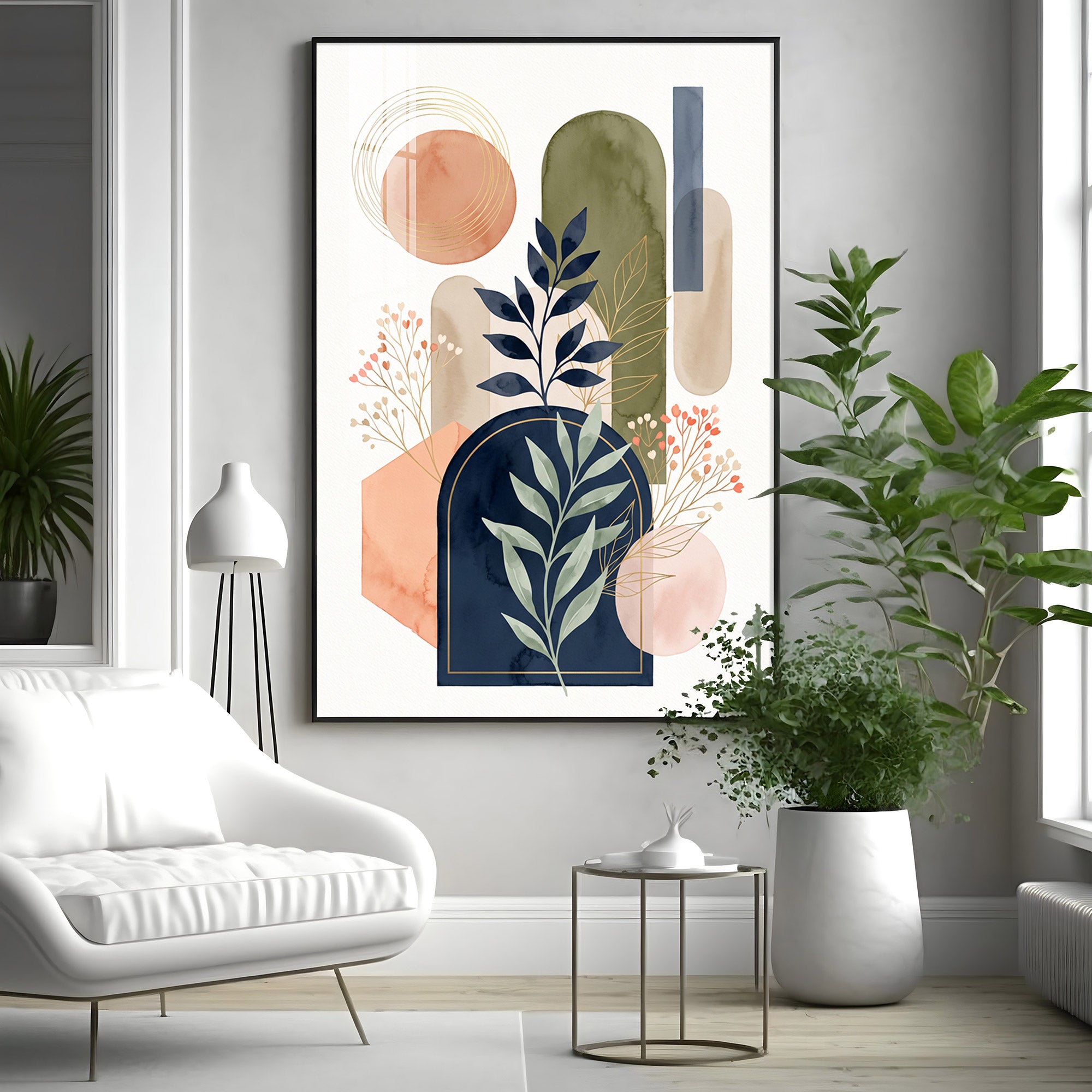 Boho Botanical Arches Premium Acrylic Vertical Wall Art
