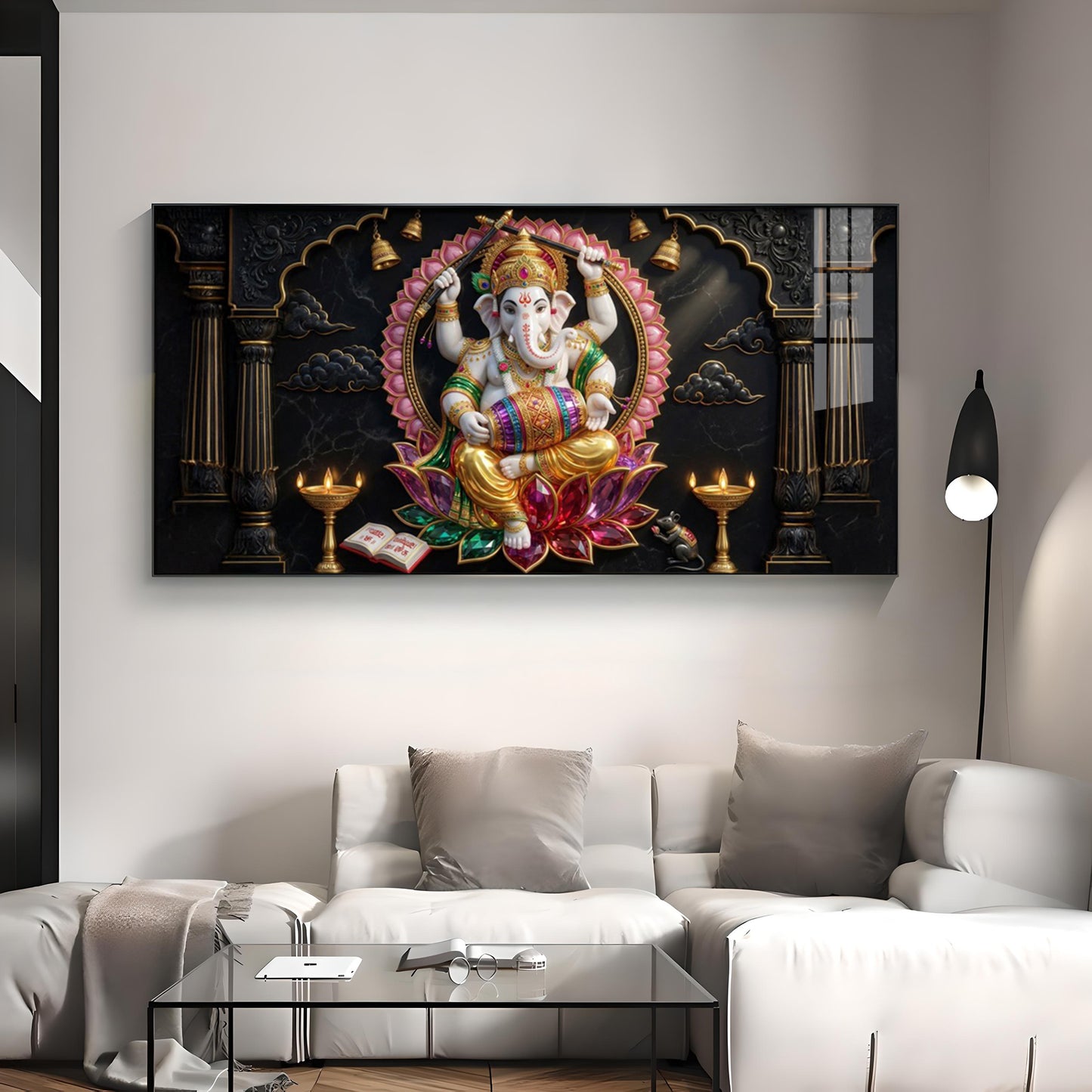 Ganesh Ji Premium Acrylic Horizontal Wall Art