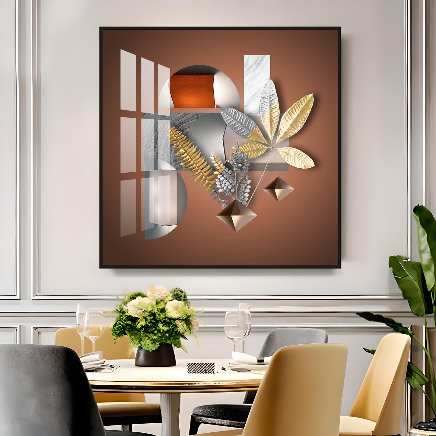 Nature's Luxe Harmony Premium Acrylic Square Wall Art